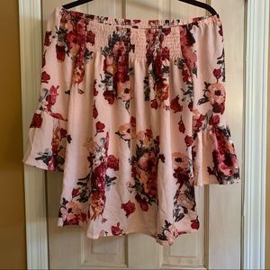 Women's Summer Chiffon Floral Off The Shoulder Tops